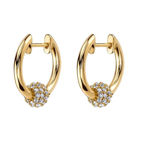 Cross-border Hot Sterling Silver Needle Personality Inlaid Zircon Ball Earrings Women's Fashion All-match Elegant Earrings Ear Clips Earrings
