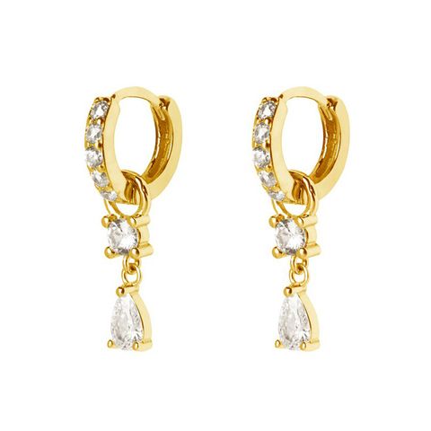 Foreign Trade New Sterling Silver Needle Drop-shaped Jeweled Earrings European And American Entry Lux Personality All-match Earrings Earrings Eardrops