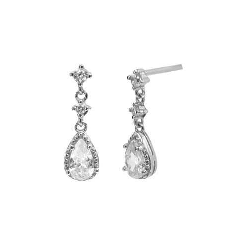 Sterling Silver Needle Europe And America Cross Border Exquisite Lolita Water Drops Sparkling Temperament Socialite Ear Studs Earrings Literary Female Earrings