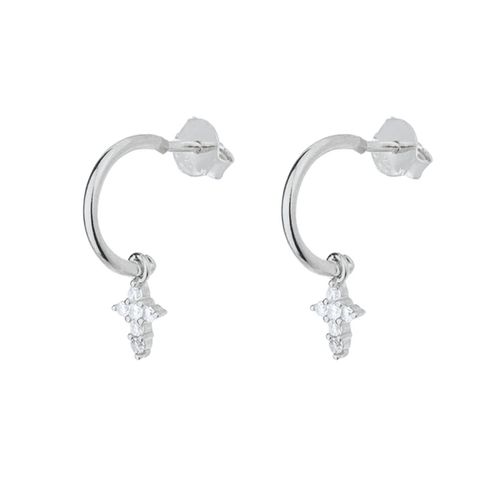 S925 Silver Needle New Five-pointed Star Zircon Earrings Diamond-studded Light Luxury Star Earrings