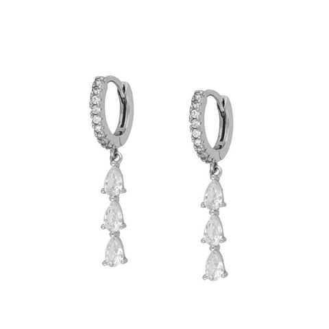 More Than Sterling Silver Needle Zircon Water Drops Ring Shaped Earrings Women's European And American Fashion Minimalist Fashion All-matching Earrings Earrings