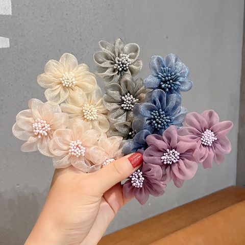 Korea Back Head Hairpin Flower Top Clip Spring Clip Hair Accessories Word Clip Hairpin