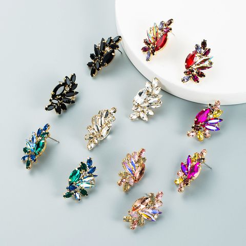 New Diamond Color Rhinestone Earrings Trend Creative Earrings