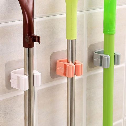 Punch-free Mop Clip Strong Paste Wall Mop Storage Rack Bathroom Tidy Clip Mop Clip