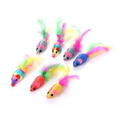 Wholesale Pet Toys Color Winding With Feather Toys Mouse And Cat Toys