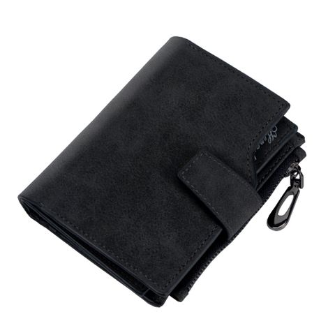 Women's Solid Color Pu Leather Side Zipper Card Holders