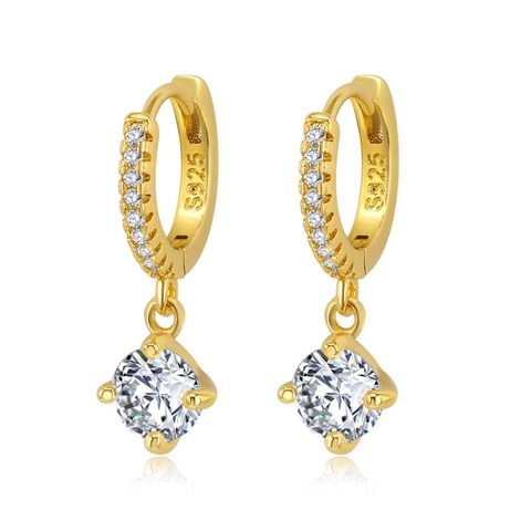 Korean Fashion Geometric Diamond Earrings Female Popular Simple Ear Buckle Wholesale