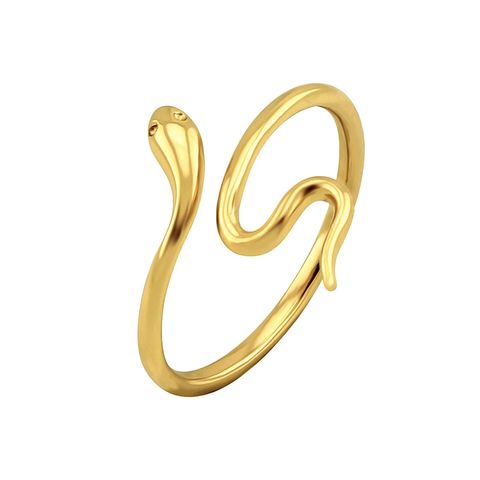 European And American 18k Copper Ring Fashion Personality Hip Hop Light Luxury Snake-shaped Open Ring