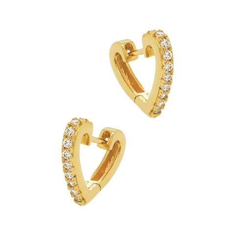 Korean Fashion Trend Earrings Heart Micro-inlaid Rhinestone Earrings Female Wholesale