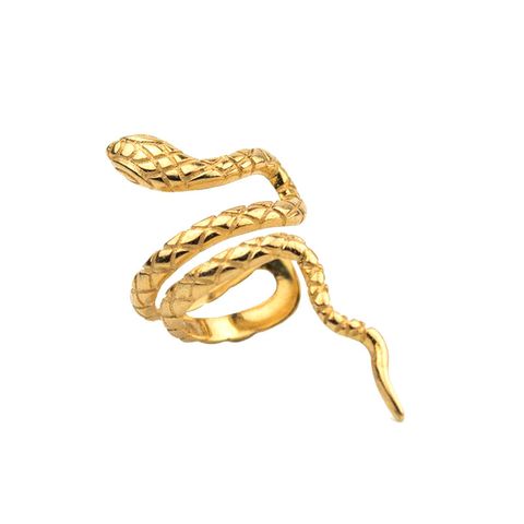 Einzelne 18k Gold Schlangen Förmige Kupfer Ohrringe Europäische Und Amerikanische Persönlichkeit Kreative Nicht Durchbohrte Ohrringe