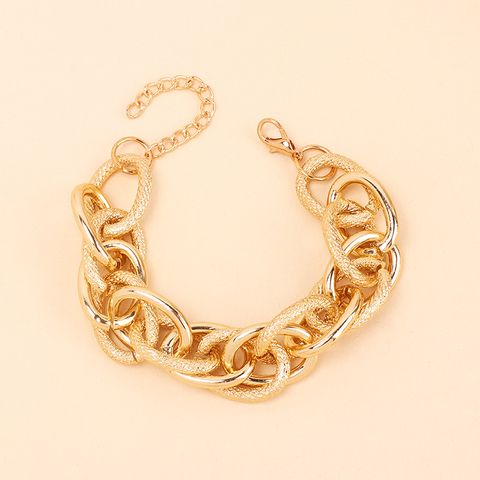 Personalized Golden Exaggerated Aluminum Chain Choker Necklace Bracelet Combination Set Wholesale