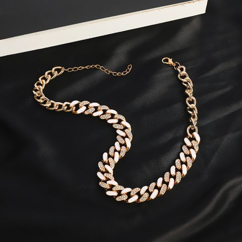 New Diamond-studded Thick Chain Hip-hop Two-color Thick Necklace