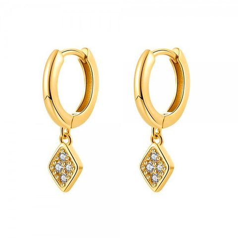 European And American Creative Fashion Diamond Trendy Geometric Inlaid Zircon Earrings