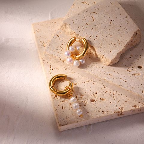 Plating Stainless Steel No Inlaid Gold Plated Earrings