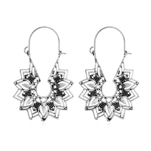 Fashion Flower Plating Alloy No Inlaid Earrings