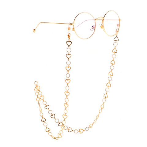 Hot Fashion Simple Gold Copper Peach Heart Eyeglasses Chain Chain Eyeglasses Chain