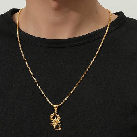 Hip Hop Scorpion Pendant Titanium Steel Necklace Men's Jewelry Wholesale