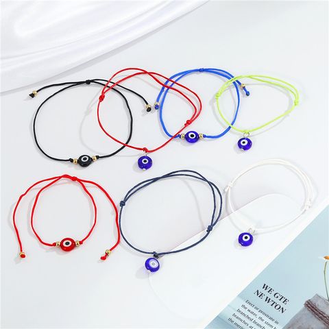 Ethnic Color Demon Eye Bracelet Hand-woven Turkish Round Eye Bracelet