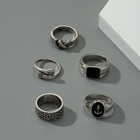 European And American Fashion Jewelry Wholesale Five Men's Ring Set Wholesale