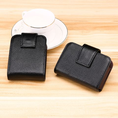 Cross-border Supply Genuine Leather Women's Multi-card Expanding Card Holder Rfid Card Clamp Customized Logo For Advertising Gifts Credit Card Cover