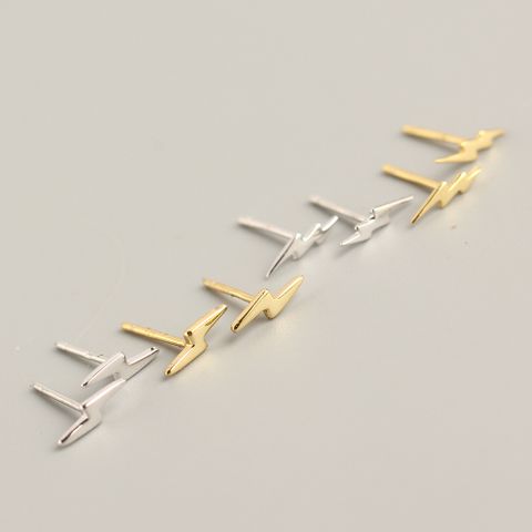 Simple Style Lightning Plating No Inlaid Earrings Ear Studs