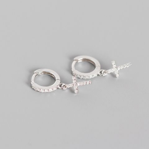 Fashion Cross Diamond Gem Earrings