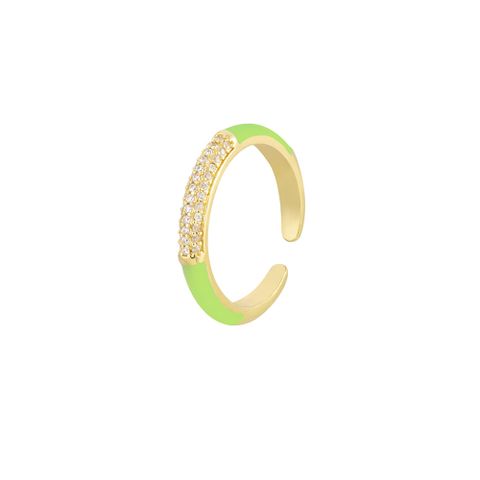 New Fashion Retro Color Ring Personality Alloy Diamond Drop Oil Opening Adjustment Ring