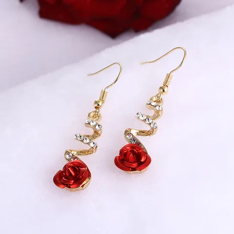 Korean Style Hot Sale Creative Style Trendy Earrings Temperament Rose Earrings Fashion Fashionmonger Simple Wild Earrings