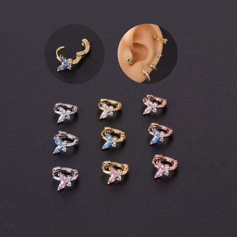 Ear Cartilage Rings & Studs Lady Butterfly Copper Plating