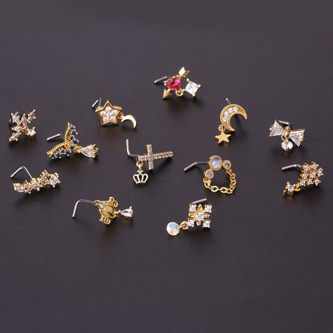 Nose Rings & Studs Fashion Geometric 316L Stainless Steel  Copper Plating