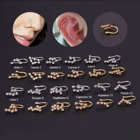 Nose Rings & Studs Fashion Constellation Copper Plating