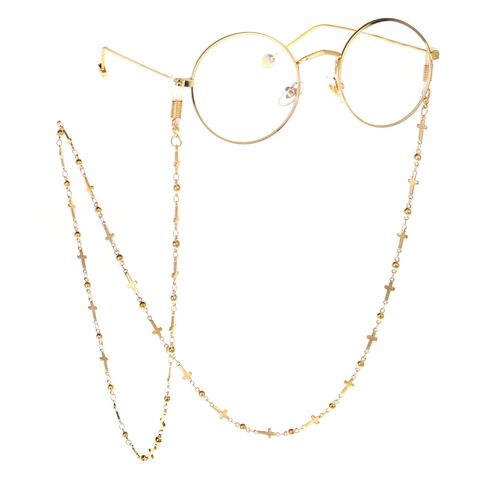 Fashion Simple Handmade Copper Cross Bead Glasses Chain Chain Glasses Chain