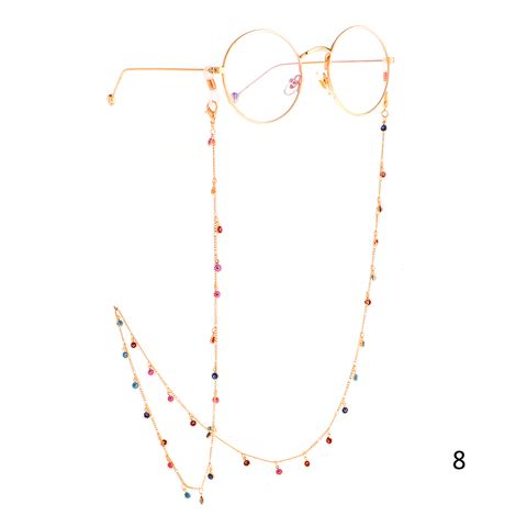 Cross-border Hot Fashion Simple Eye Flower Handmade Chain Glasses Cord Anti-lost Metal Glasses Chain