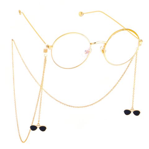 Glasses Rope Fashion Simple Black Sunglasses Pendant Gold Color Chain Sunglasses With Glasses Chain