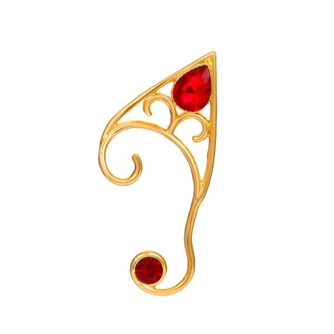 New Ear Hanging Personality Red Gemstone No Pierced Ear Clip Ear Jewelry