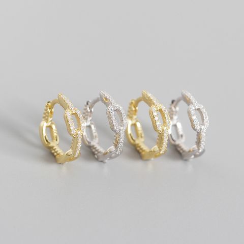 S925 Sterling Silver Chain Diamond Design Earring Wholesale