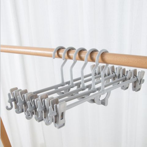 Plastic Non-slip Trouser Hanger Trouser Clip Hanger Adjustable Stacking Skirt Clip