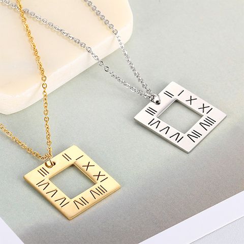 Titanium Steel 18K Gold Plated Fashion Plating Letter Pendant Necklace