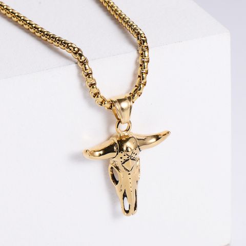 Stainless Steel 18K Gold Plated Retro Plating Animal