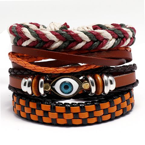 Bohemian Leather Bracelet Diy 4-piece Combination Eye Set Bracelet