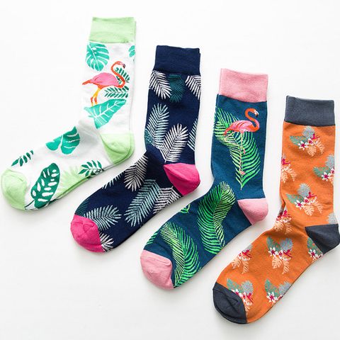 L'europe Et Les États-unis Tendance Bande Dessinée Flaming Bird Hommes Skateboard Coton Chaussettes En Gros