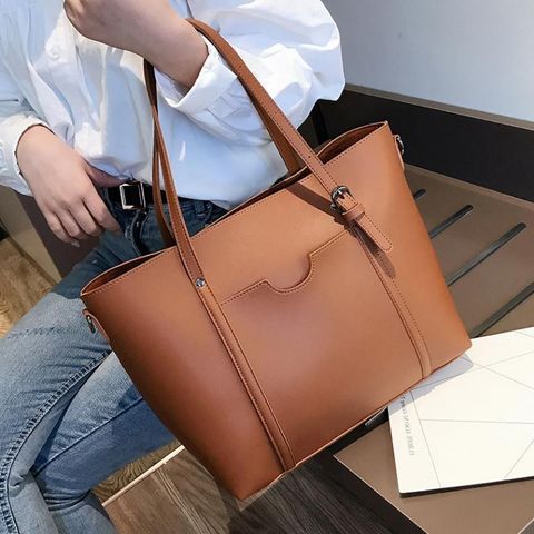 Large Pu Leather Vintage Style Tote Bag Shoulder Bag