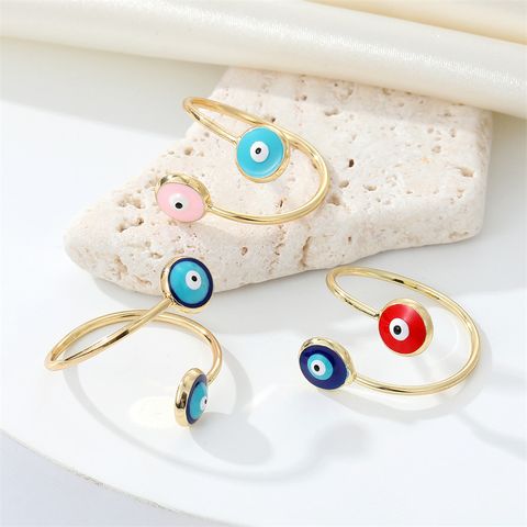 Ornament Trend Vintage Dripping Oil Color Devil's Eye Ring Turkish Eye Europe And America Cross Border