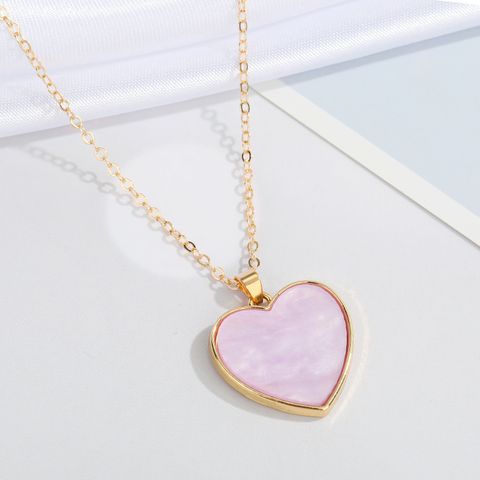 European Cross-border Sold Jewelry Acetate Love Necklace Simple Ins Style All-match Love Pendant Clavicle Chain Female Necklace