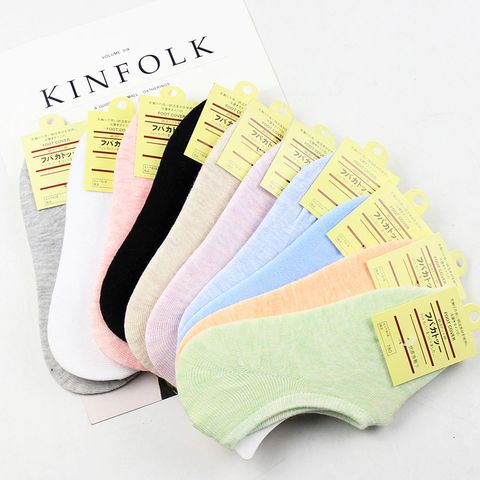 Japan And South Korea New Casual Ladies Shallow Mouth Non-slip Invisible Pure Color Boat Socks Wholesale