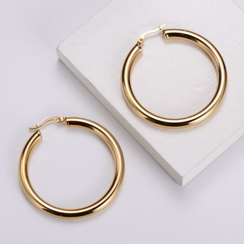 Einfacher Stil Geometrisch Polieren Rostfreier Stahl Keine Intarsien 18 Karat Vergoldet Ohrringe