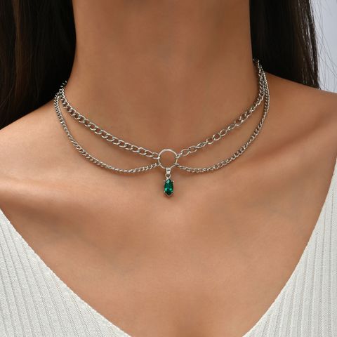 Fashion Diamond Chain Double Layer Necklace