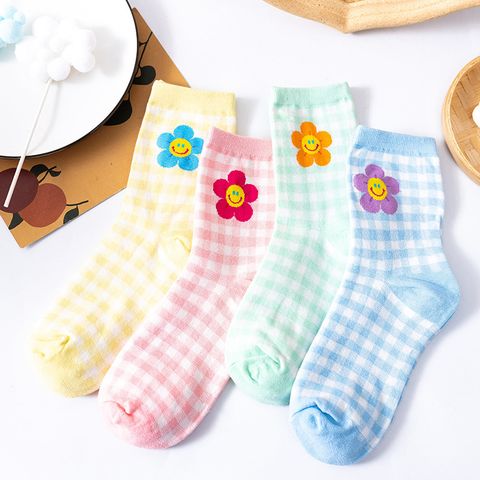 Socks Ladies Tube Socks Whole Body Small Flower Socks Autumn And Winter Cartoon Tube Socks