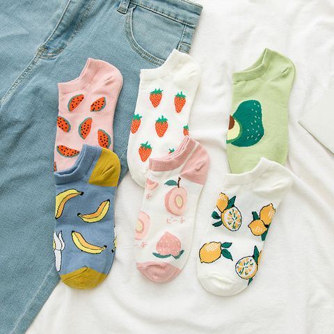 Boat Socks Shallow Mouth Summer Thin Fruit Socks Color Socks