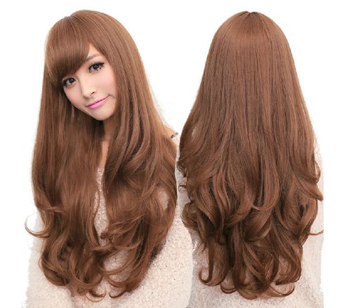 Wig Wholesale Long Curly Hair Brown Korea New Cos Wig